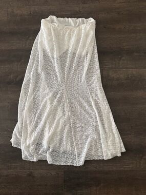 White Lace Women's Skirt with shorts under